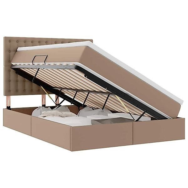vidaXL Bett mit Stauraum und LED Cappuccino 140 x 190 cm Kunstleder 3372304 günstig online kaufen