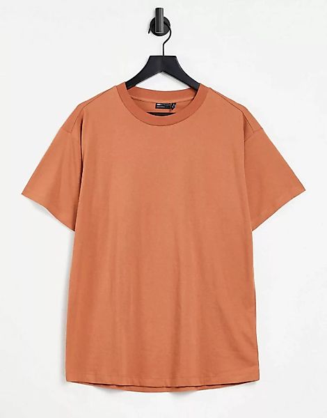 ASOS DESIGN – Ultimate – Oversize T-Shirt in Rostrot-Braun günstig online kaufen
