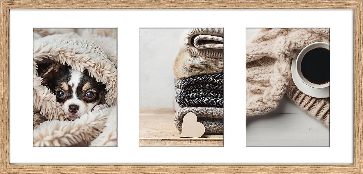 Wackadoo Living Bilderrahmen Collage aus MDF Holz, für 3 Bilder, Bildformat günstig online kaufen