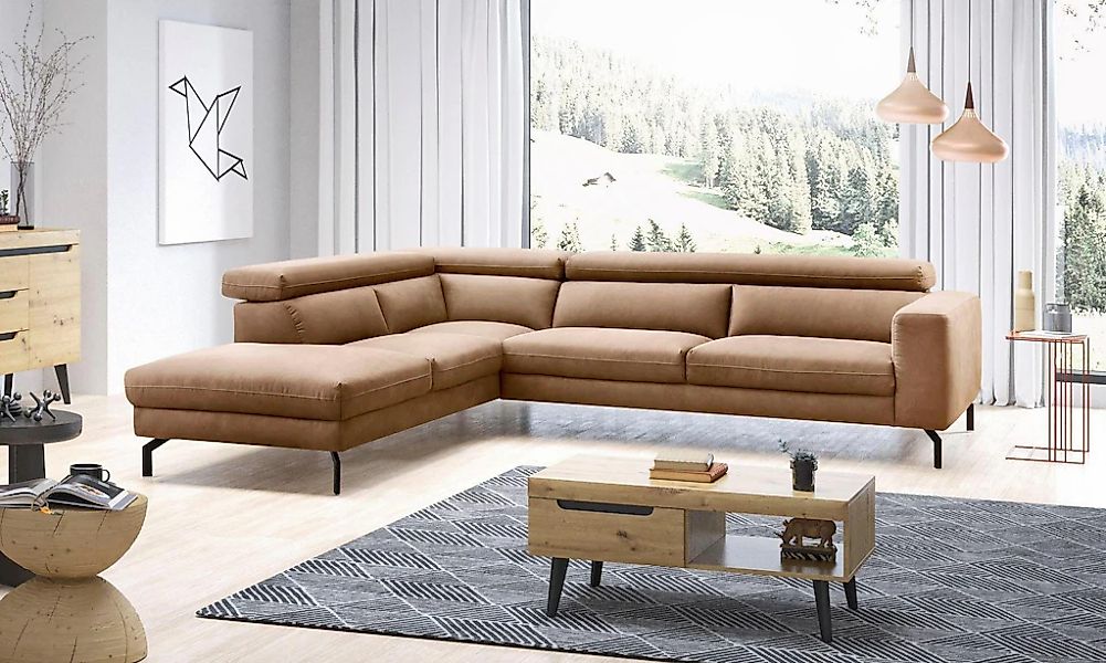 Places of Style Ecksofa "Olanta, modern und bequem, Breite 305cm, Fuß 16cm günstig online kaufen