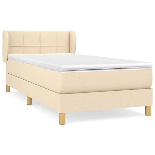 vidaXL Boxspringbett mit Matratze Creme 90x200 cm Stoff1379271 günstig online kaufen