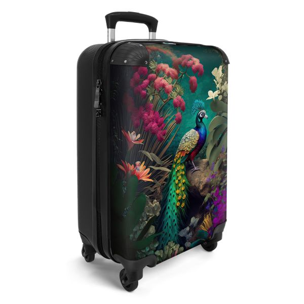 NoBoringSuitcases.com© Hartschalen-Trolley Pfau - Federn - günstig online kaufen