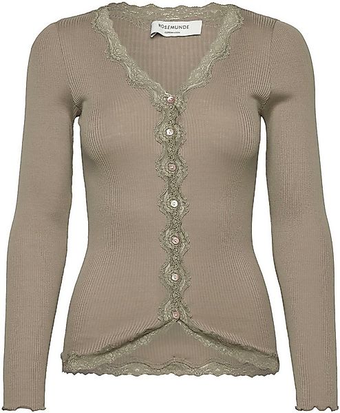 rosemunde Strickjacke Babette Silk Cardigan Vintage-Spitzenbesatz, Perlmutt günstig online kaufen
