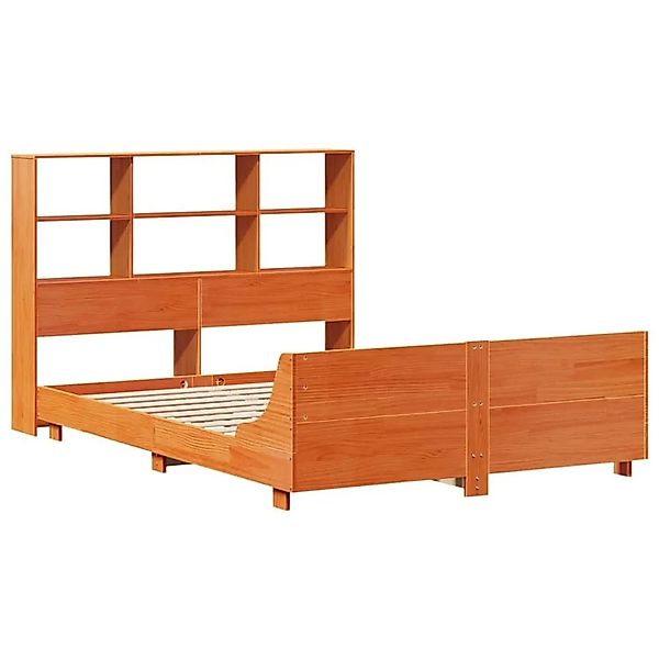 vidaXL Massivholzbett ohne Matratze Wachsbraun 135x190 cm Kiefernholz 33237 günstig online kaufen