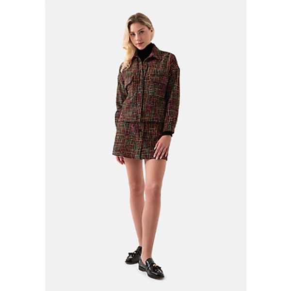 Just Like You  Jacken Schwarze Tweed-Hemdjacke für Damen mit Taschendetail günstig online kaufen