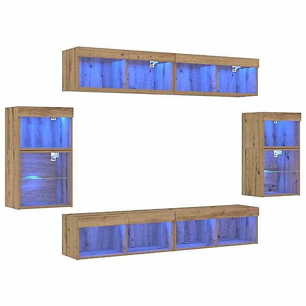 vidaXL TV-Schrank-Set 8-Tlg Artisan-Eiche 40 x 28,5 x 40 cm 3334387 günstig online kaufen