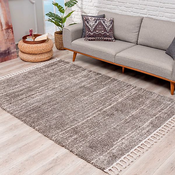 Carpet City Hochflor-Teppich "Pulpy 524" rechteckig 30 mm Höhe besonders we günstig online kaufen