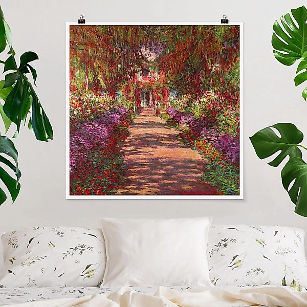 Poster - Quadrat Claude Monet - Weg in Monets Garten in Giverny günstig online kaufen