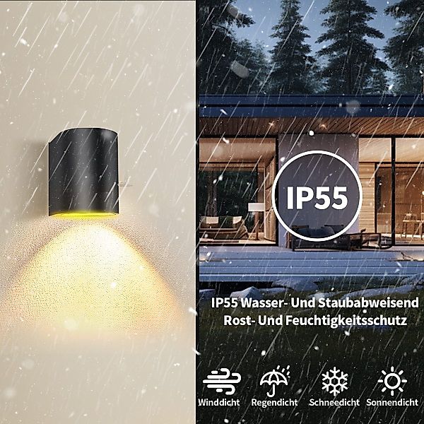 Simloveve LED Wandleuchte Außen-Wandleuchte, IP55 Wasserdichte, günstig online kaufen