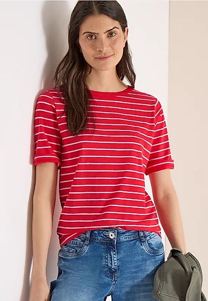 T-Shirt mit Boatneck und Streifen günstig online kaufen