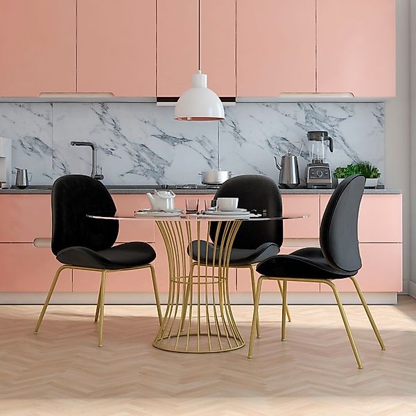 CosmoLiving by Cosmopolitan Esszimmerstuhl »Astor«, 1 St., Veloursstoff, Si günstig online kaufen