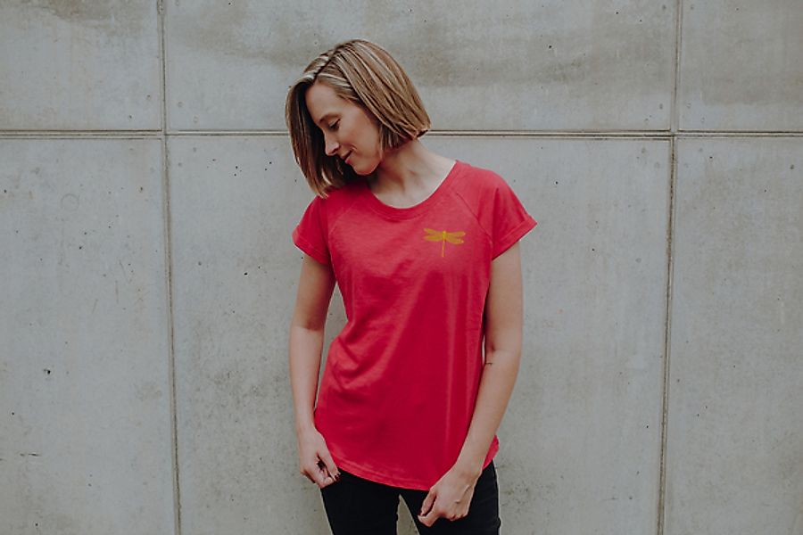 Goldene Libelle Frauen Raglan T-shirt Aus Biobaumwolle Ili4 günstig online kaufen