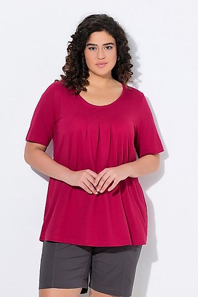 Ulla Popken T-Shirt T-Shirt Zierfalten A-Linie Rundhals Halbarm Modal günstig online kaufen