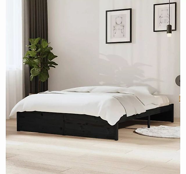 furnicato Bett Massivholzbett Schwarz 140x190 cm günstig online kaufen