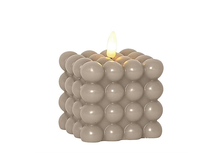 MARELIDA LED-Kerze LED Kerze Bubble Würfel Cube Kerze Echtwachs H: 9,5cm Ti günstig online kaufen