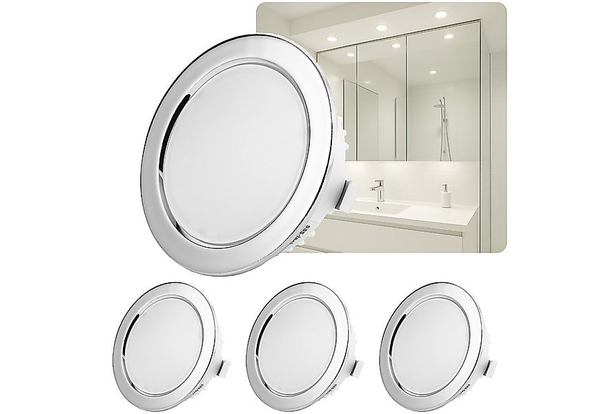 Sweet LED LED Einbaustrahler 4er Set Möbel Einbauspots flach & rund 3,5W Ch günstig online kaufen