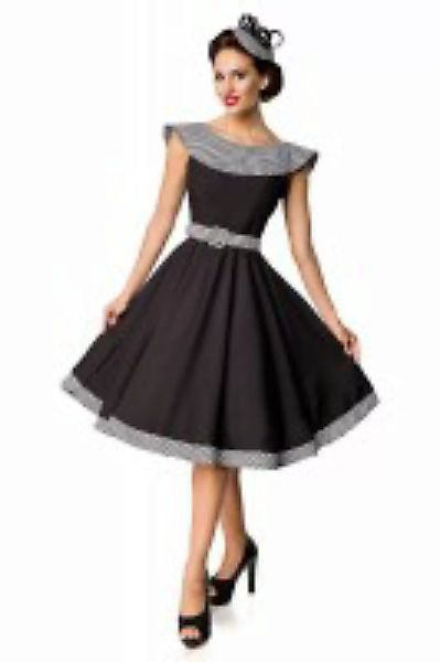 kurzärmeliges Premium Vintage Swing-Kleid - schwarz günstig online kaufen