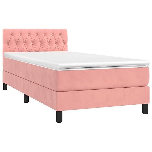 vidaXL Boxspringbett mit Matratze Rosa 90x190 cm Samt 3141460 günstig online kaufen