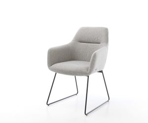 DELIFE Polsterstuhl Pejo-Flex, Kufengestell Schwarz Stripes günstig online kaufen