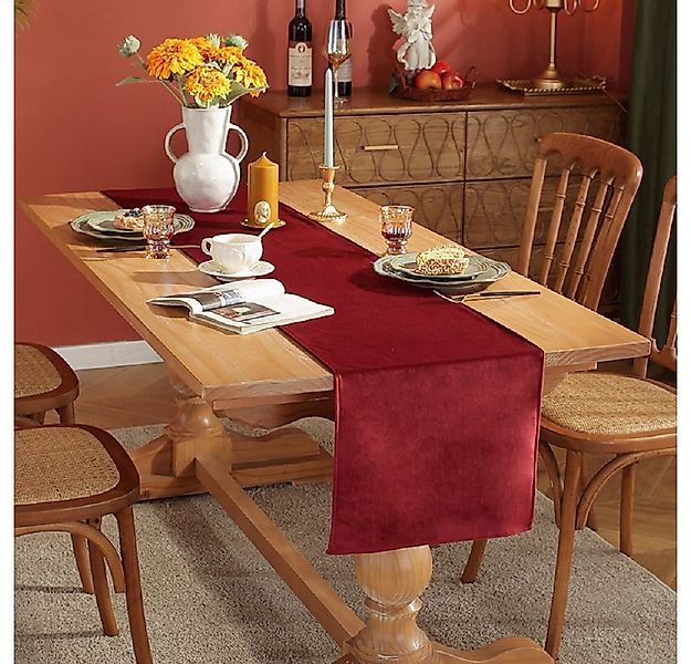 BYSURE Tischläufer (1-tlg), Samt Tischläufer Modern Abwaschbar Tischdecke günstig online kaufen