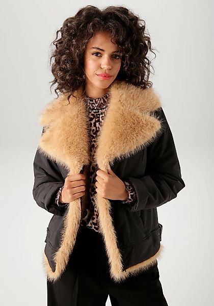 Aniston CASUAL Outdoorjacke, mit flauschigem Fellimitat verziert - NEUE KOL günstig online kaufen
