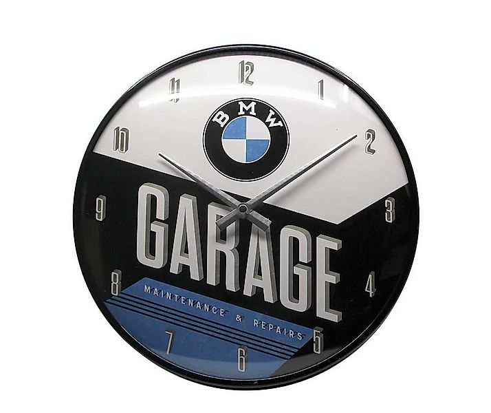 Nostalgic-Art Wanduhr Küchenuhr Ø31cm Analog Metall Batterie - BMW Garage günstig online kaufen