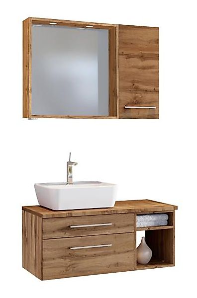 Waschtisch-Set 90 -B- Becken links Davos von Held Möbel Wotan Eiche günstig online kaufen