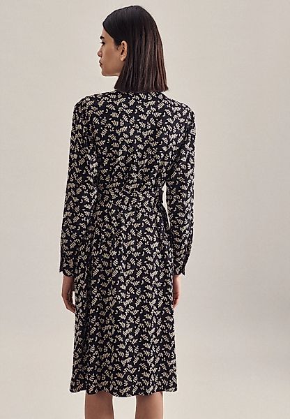seidensticker Sommerkleid "Schwarze Rose", Langarm Kragen Druck günstig online kaufen