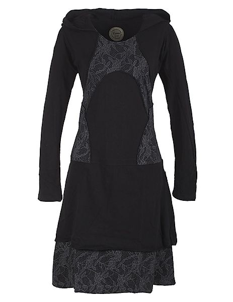 Vishes Jerseykleid Langarm Lagenlookkleid mit Zipfelkapuze günstig online kaufen