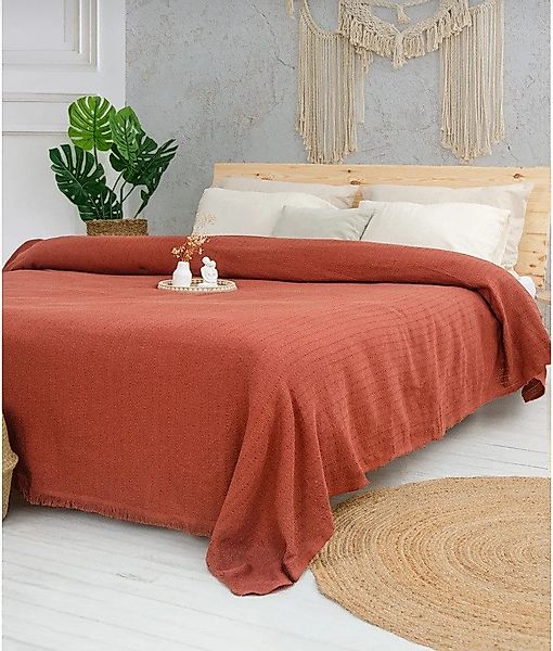Wohndecke Mea Classic 220x240cm in Terracotta, günstig online kaufen