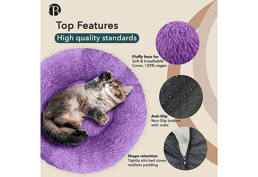 Bluzelle Tierbett Premium Hundebett Hundekissen Donut / Katzenbett Katzenki günstig online kaufen
