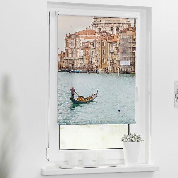 Verdunkelungsrollo Venedig Canal Grande blau B/L: ca. 80x150 cm günstig online kaufen