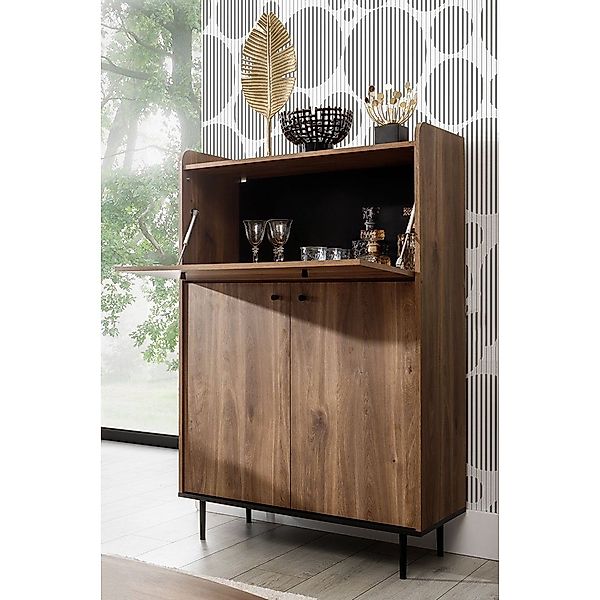 Lomadox Barschrank VAREDO-132 in Eiche Nb. günstig online kaufen
