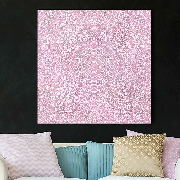 Leinwandbild Muster Mandala Rosa günstig online kaufen