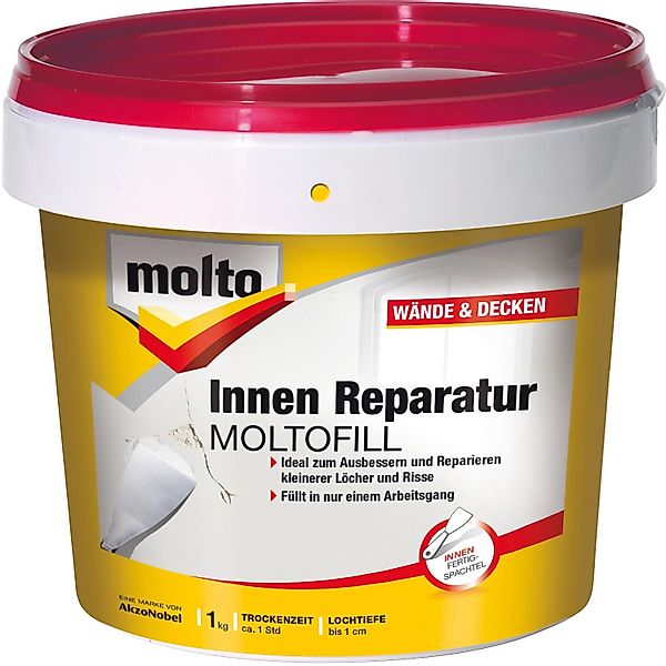 MOLTO Spachtelmasse MOLTO Moltofill Fertigspachtel Innen 1 Kg günstig online kaufen
