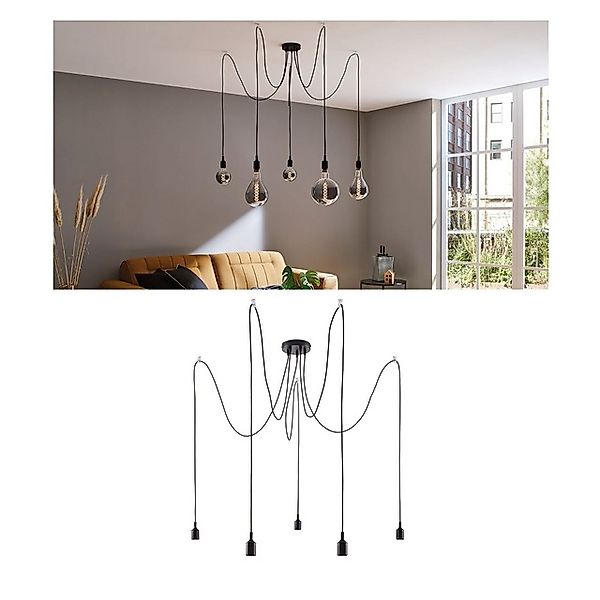 Paulmann Pendelleuchte »Neordic Ketil max.5x60W Schwarz 230V Silikon/Metall günstig online kaufen