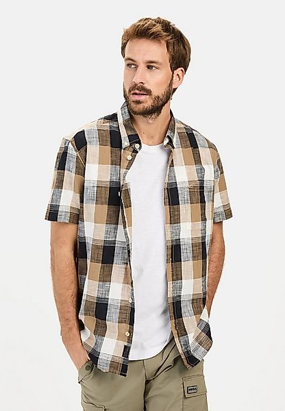 camel active Kurzarmhemd aus reiner Baumwolle Kurzarm Button-Down Button-Do günstig online kaufen
