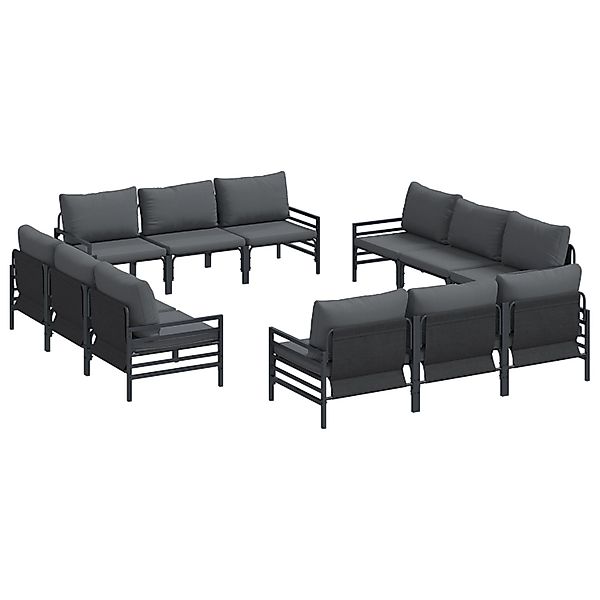 vidaXL Garten-Sofa-Set 12-Tlg Anthrazit Stahl 3378972 günstig online kaufen