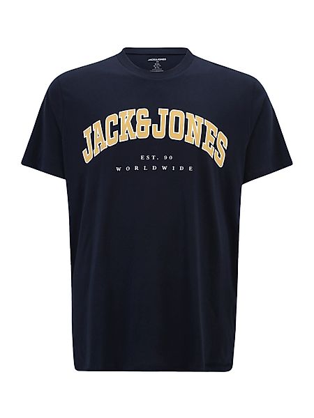 Jack&Jones T-Shirt mit Label-Print Farbe blau Größe: 4XL günstig online kaufen