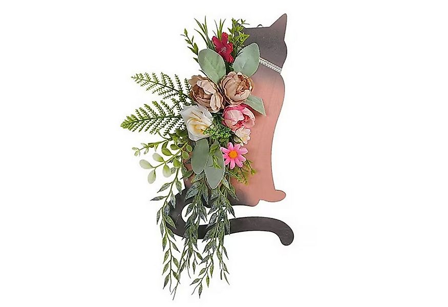 FUROKOY Dekokranz Katze Holz Plaque Kreative Home Wreath Dekoration, Künstl günstig online kaufen