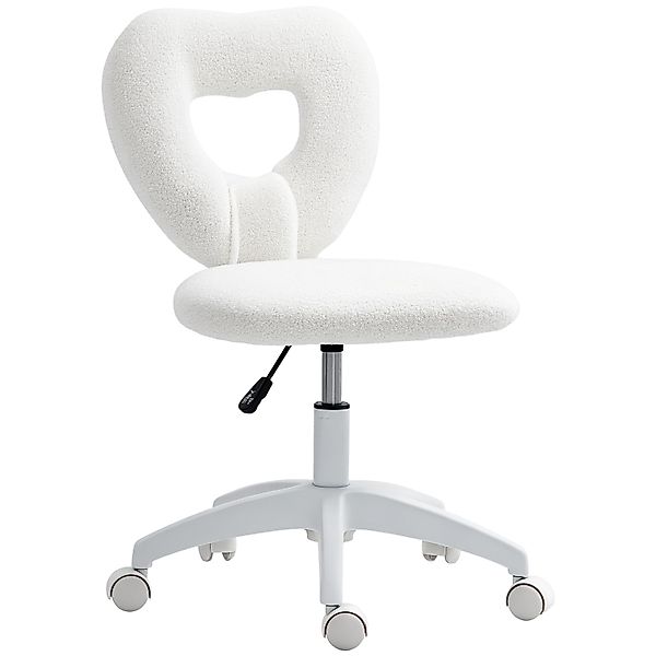HOMCOM Schreibtischstuhl Polyester Weiß 56L x 45B x 78-88H cm günstig online kaufen