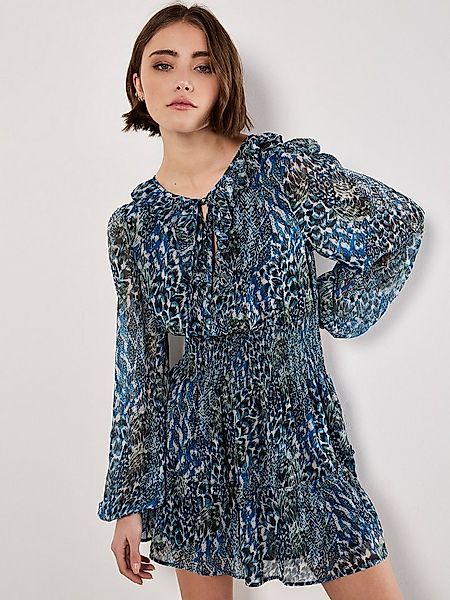 Apricot Druckkleid Patchworkkleid mit Rüschen günstig online kaufen