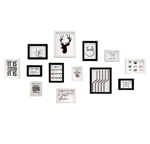 little dove Einzelrahmen 13er Bilderrahmen-Set Wohnzimmerwand Sofa-Hintergr günstig online kaufen