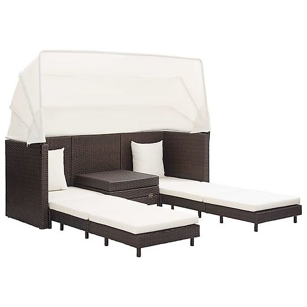 vidaXL Loungesofa Ausziehbares 3-Sitzer-Schlafsofa mit Dach günstig online kaufen