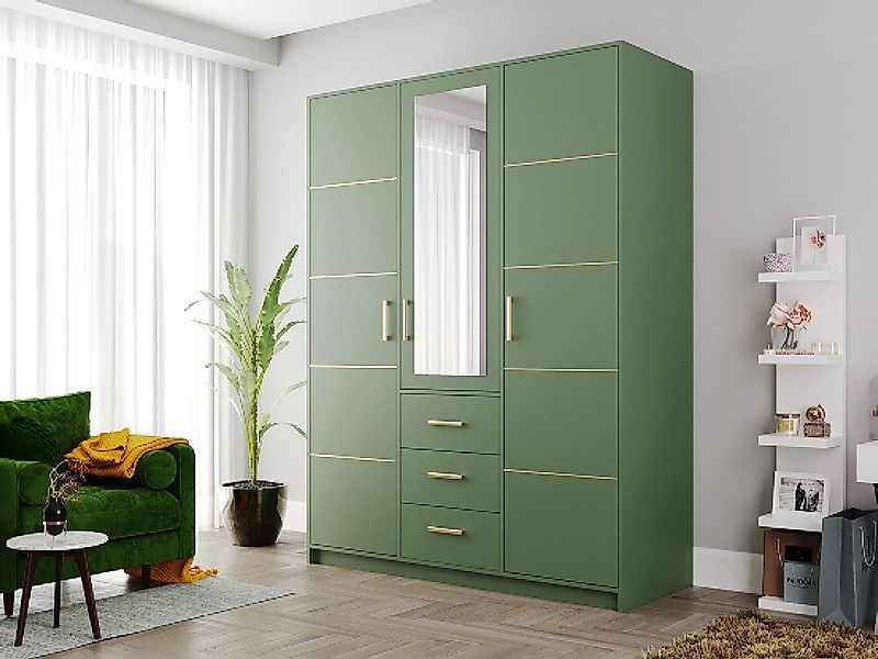 Beautysofa Kleiderschrank Kleiderschrank mit Spiegel BALID günstig online kaufen