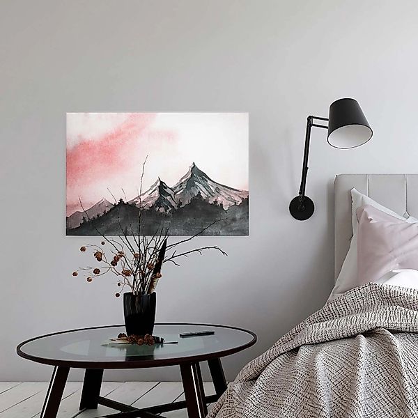 Bricoflor Aquarell Bild Mit Berglandschaft Alpen Leinwandbild Auf Keilrahme günstig online kaufen