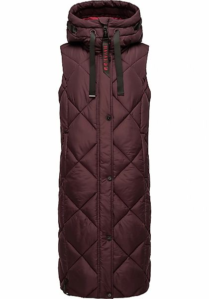 Navahoo Steppweste "Schnuckel" warme Damen Outdoor-Weste lang mit Kapuze günstig online kaufen