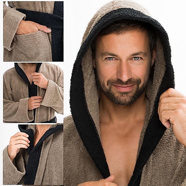 aqua-textil Bademantel Saunamantel Frottee Kapuze für günstig online kaufen