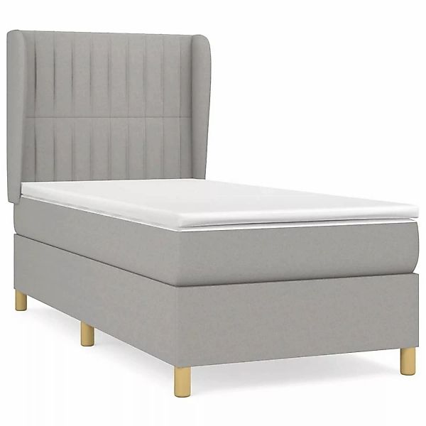 vidaXL Boxspringbett mit Matratze Hellgrau 80x200 cm Stoff1372644 günstig online kaufen