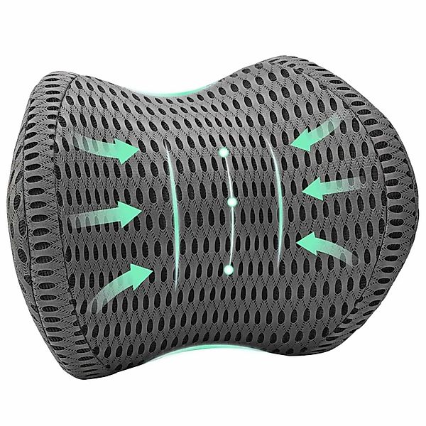 vidaXL Nackenstützkissen mit Kissen Grau 31 x 22 x 13 cm 4D Mesh 42012711 günstig online kaufen